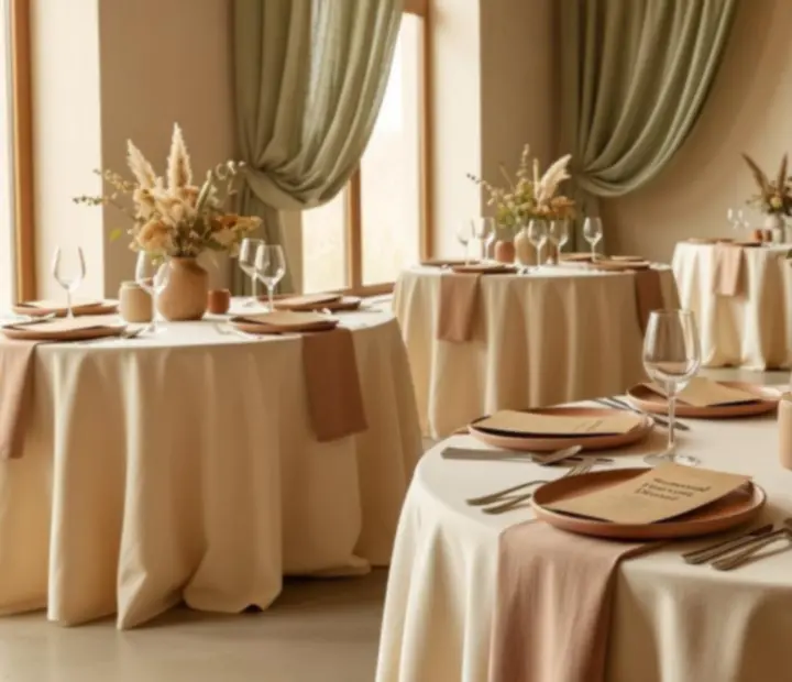 Elegancka aranżacja sali restauracyjnej Nocavelasto przygotowanej na wieczorne wydarzenie tematyczne