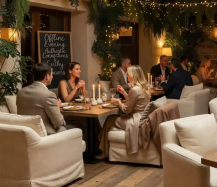 Galeria wnętrza restauracji Nocavelasto podczas wieczornego wydarzenia przy stołach pokerowych i kolacji