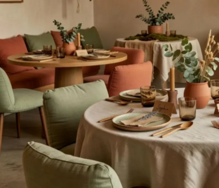 Stół w restauracji z kartami, żetonami i elegancką aranżacją przygotowany na event firmowy